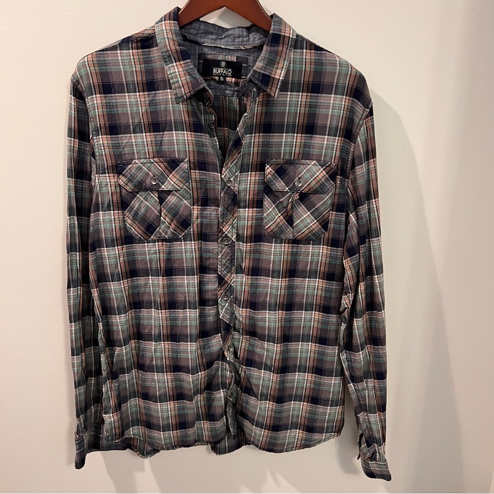 Mens Buffalo Plaid Button-Up Shirt